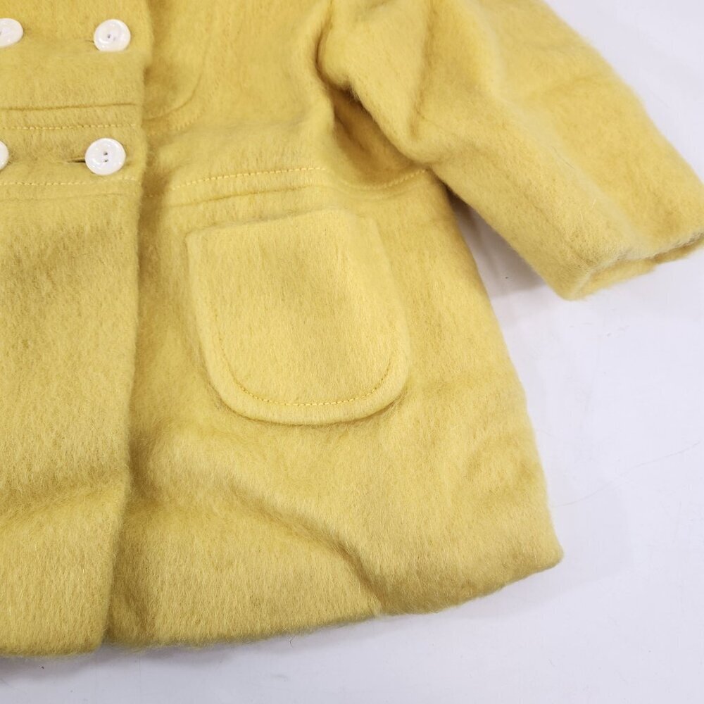 Vintage May May Baby Winter Coat Yellow Wool 18 Months - Picture 2 of 10